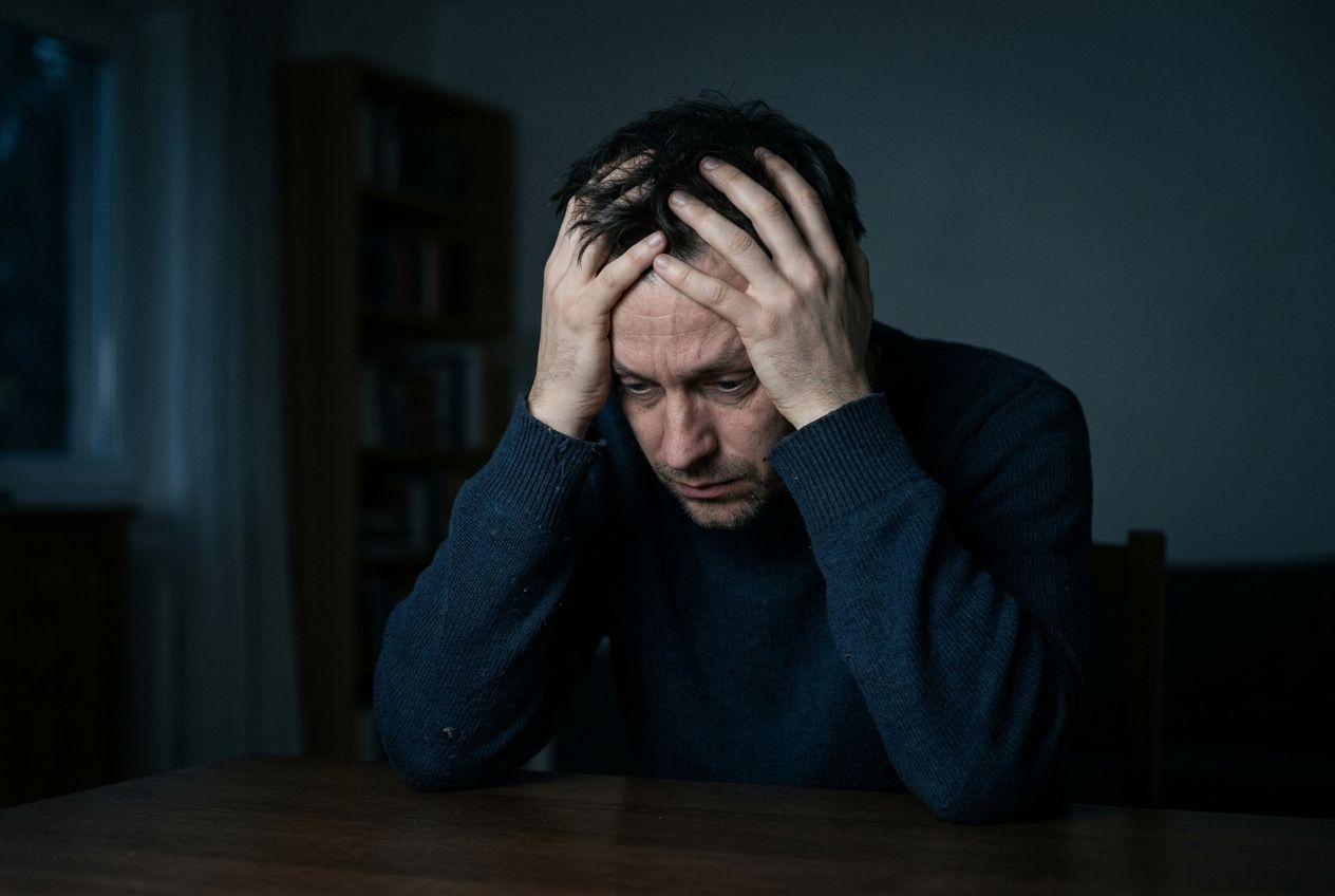 Лечение зависимости от психостимуляторов мужчина в отчаянии схватился за голову